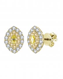MULTI TONE MARQUISE DIAMOND STUDS (TE1205)