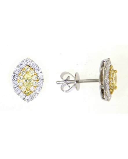 MULTI TONE MARQUISE DIAMOND STUDS (TE1205)