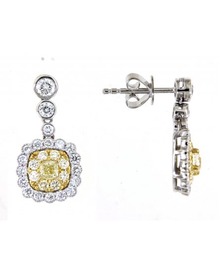 MULTI TONE CUSHION DIAMOND DANGLING (TE1207)