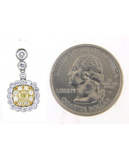 MULTI TONE CUSHION DIAMOND DANGLING (TE1207)