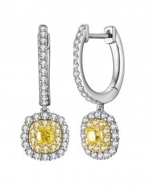 MULTI TONE CUSHION DIAMOND DANGLING (TE1208)