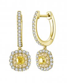 MULTI TONE CUSHION DIAMOND DANGLING (TE1208)