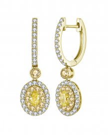 MULTI TONE OVAL DIAMOND DANGLING (TE1209)