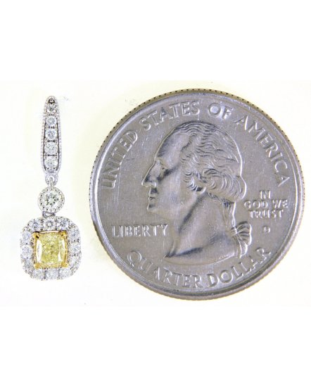 MULTI TONE CUSHION DIAMOND DANGLING (TE1213)