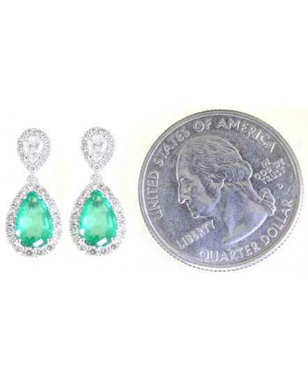 PEAR EMERALD DIAMOND DANGLING (TE1216)