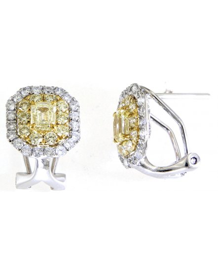 MULTI TONE EMERALD CUT DIAMOND OMEGA BACK (TE1221)