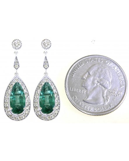 PEAR EMERALD DIAMOND DANGLING (TE1224)