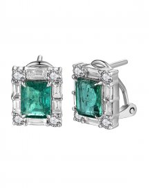 EMERALD CUT DIAMOND OMEGA BACK (TE1225)