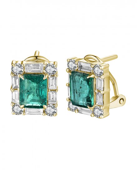 EMERALD CUT DIAMOND OMEGA BACK (TE1225)