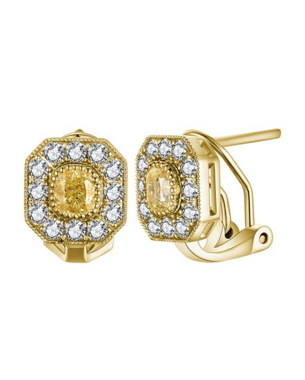 MULTI TONE CUSHION DIAMOND OMEGA BACK (TE1228)