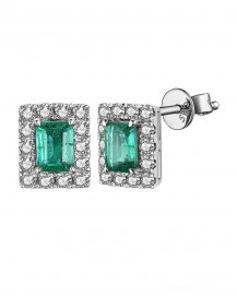 EMERALD CUT DIAMOND STUDS (TE1233)