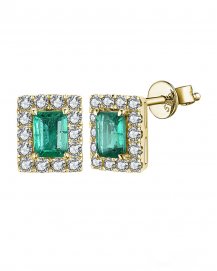 EMERALD CUT DIAMOND STUDS (TE1233)