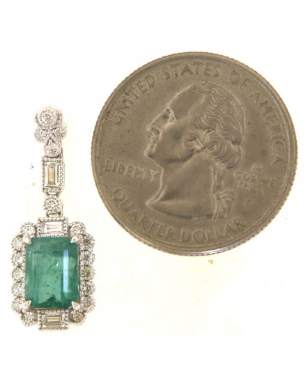 EMERALD CUT DIAMOND DANGLING (TE1237)