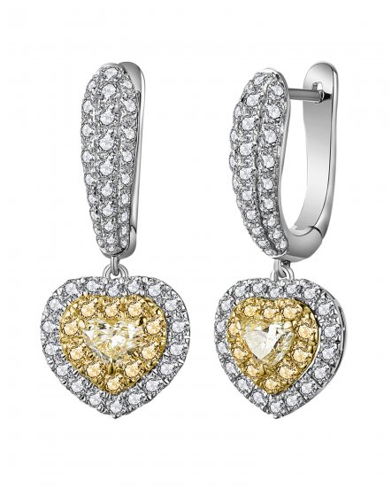 MULTI TONE HEART SHAPE DIAMOND DANGLING (TE1240)