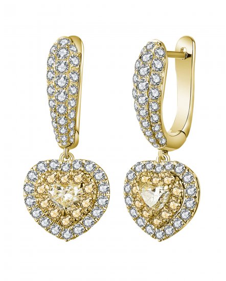 MULTI TONE HEART SHAPE DIAMOND DANGLING (TE1240)