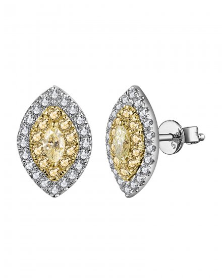MULTI TONE MARQUISE DIAMOND STUDS (TE1241)