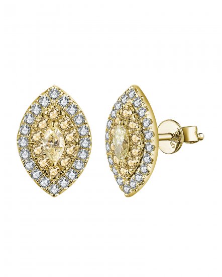 MULTI TONE MARQUISE DIAMOND STUDS (TE1241)