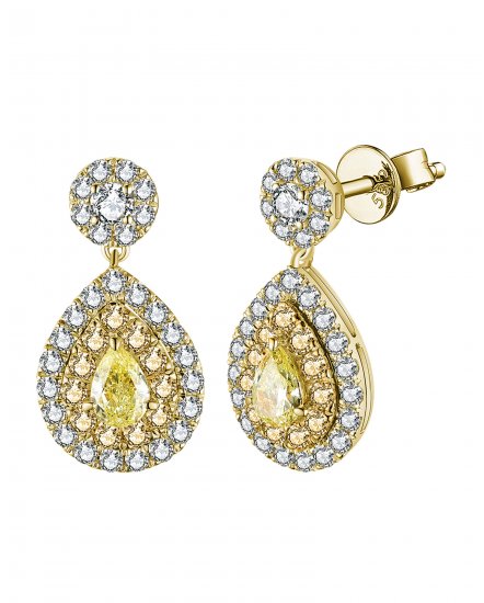 MULTI TONE PEAR DIAMOND DANGLING (TE1242)