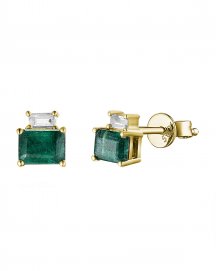 EMERALD CUT DIAMOND STUDS (TE1247)