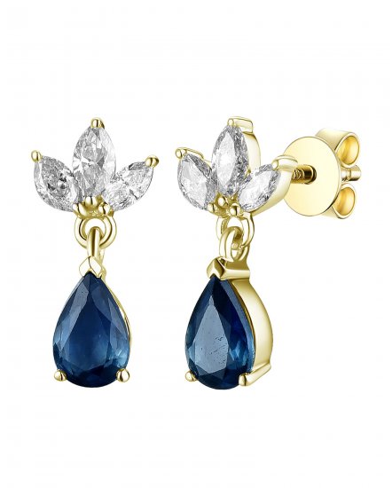PEAR SAPPHIRE DIAMOND DANGLING (TE1260)