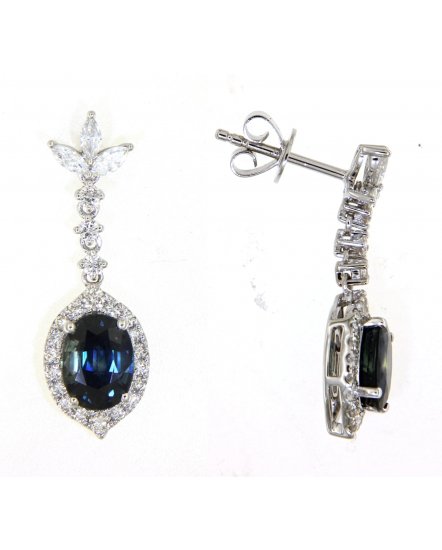 OVAL SAPPHIRE DIAMOND DANGLING (TE1262)