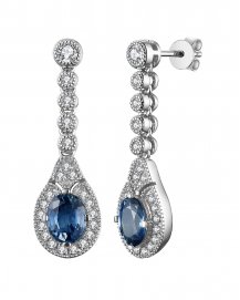 OVAL SAPPHIRE DIAMOND DANGLING (TE1267)
