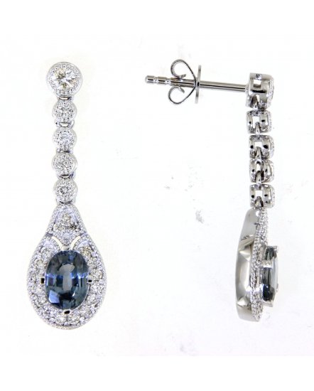 OVAL SAPPHIRE DIAMOND DANGLING (TE1267)