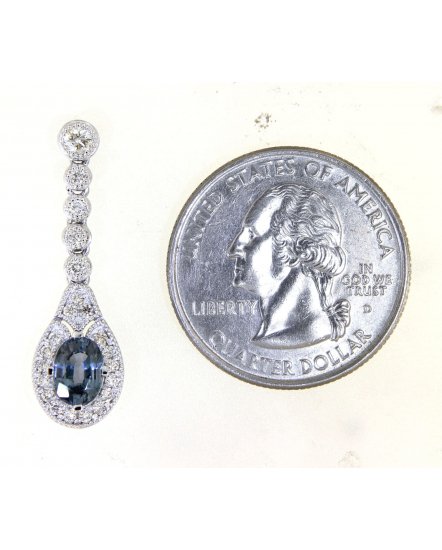 OVAL SAPPHIRE DIAMOND DANGLING (TE1267)