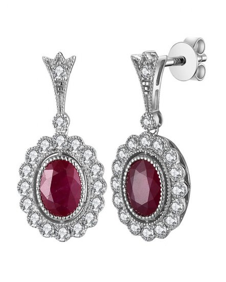 OVAL RUBY DIAMOND DANGLING (TE1272)