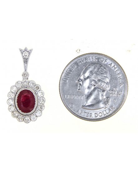 OVAL RUBY DIAMOND DANGLING (TE1272)