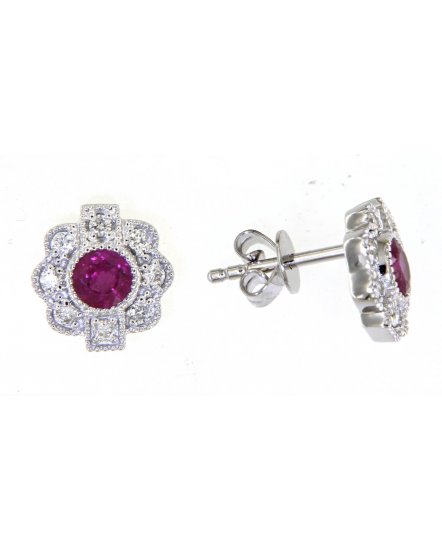 RUBY DIAMOND STUDS (TE1294)