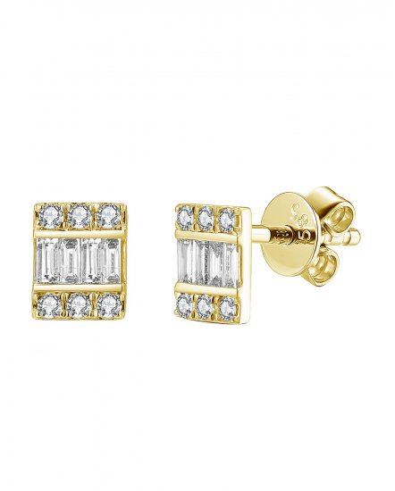 BAGUETTE DIAMOND STUDS (TE1336)