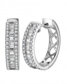 BAGUETTE DIAMOND HOOPS (TE1337)