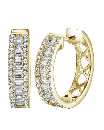 BAGUETTE DIAMOND HOOPS (TE1337)