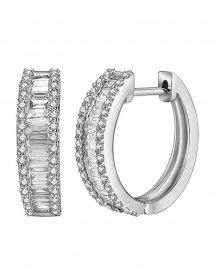 BAGUETTE DIAMOND HOOPS (TE1345)