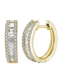 BAGUETTE DIAMOND HOOPS (TE1345)