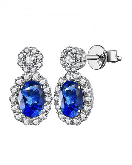 OVAL SAPPHIRE DIAMOND DANGLING (TE1398)