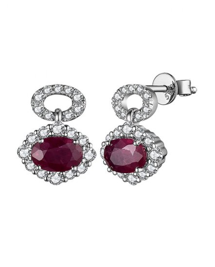 OVAL RUBY DIAMOND STUDS (TE1402)