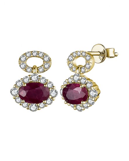 OVAL RUBY DIAMOND STUDS (TE1402)