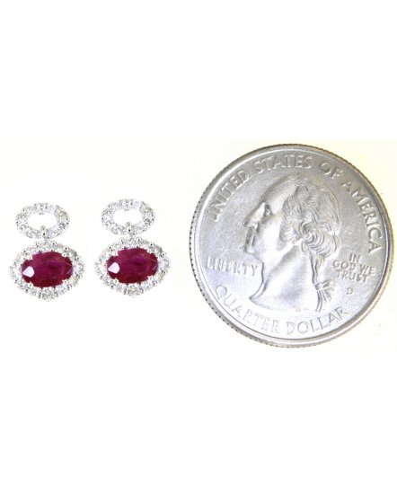OVAL RUBY DIAMOND STUDS (TE1402)