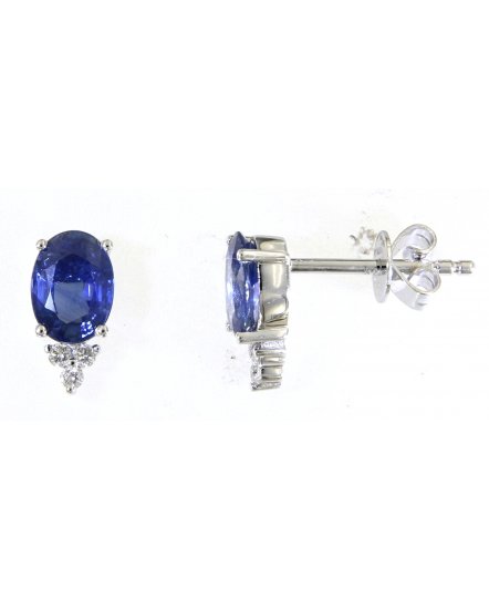 OVAL SAPPHIRE DIAMOND STUDS (TE1403)