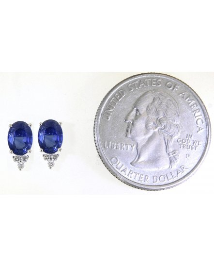 OVAL SAPPHIRE DIAMOND STUDS (TE1403)