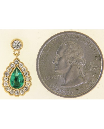 PEAR EMERALD DIAMOND DANGLING (TE1404)