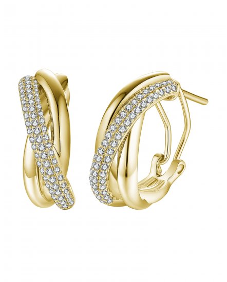 CRISS CROSS SHAPE DIAMOND OMEGA BACK (TE1405)