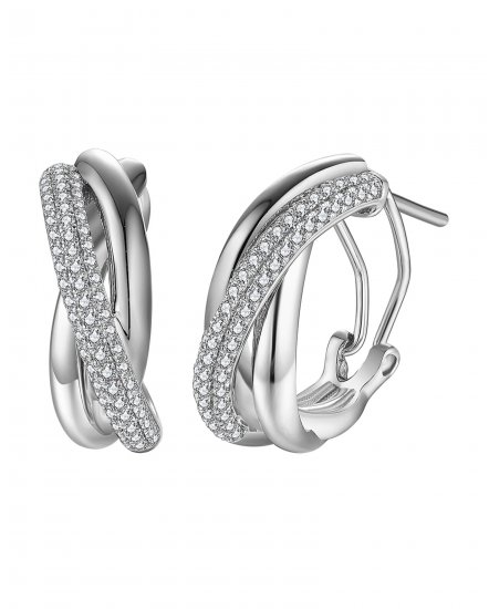 CRISS CROSS SHAPE DIAMOND OMEGA BACK (TE1405)