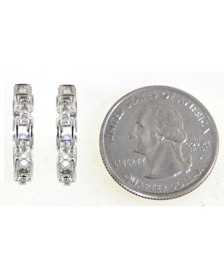 LINK STYLE DIAMOND HOOPS (TE1414)