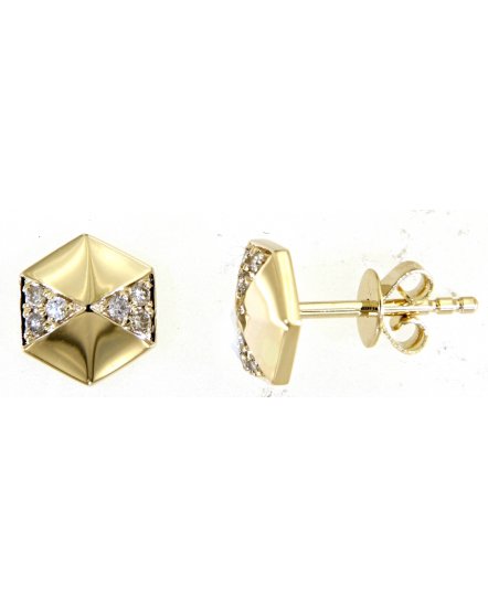 HEXAGON SHAPE DIAMOND STUDS (TE1423)