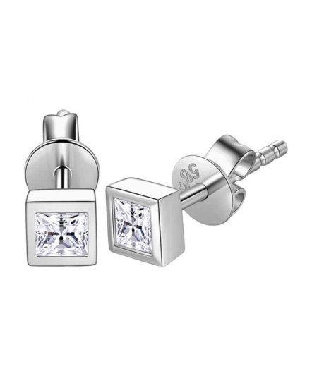 PRINCESS CUT DIAMOND STUDS (TE1431)