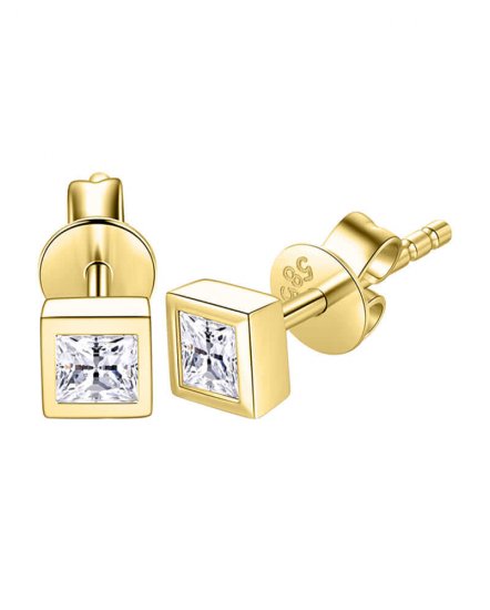 PRINCESS CUT DIAMOND STUDS (TE1431)