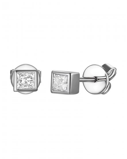 PRINCESS CUT DIAMOND STUDS (TE1431C)